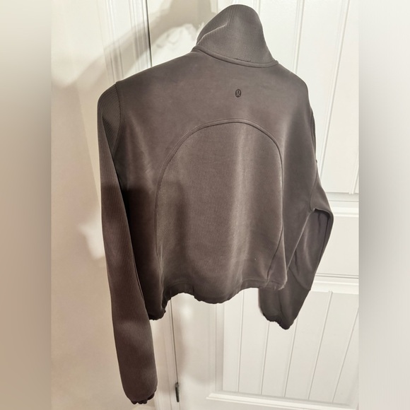 Lululemon Espresso Brown Brushed Softstreme Ribbed Half Zip - Picture 5 of 7
